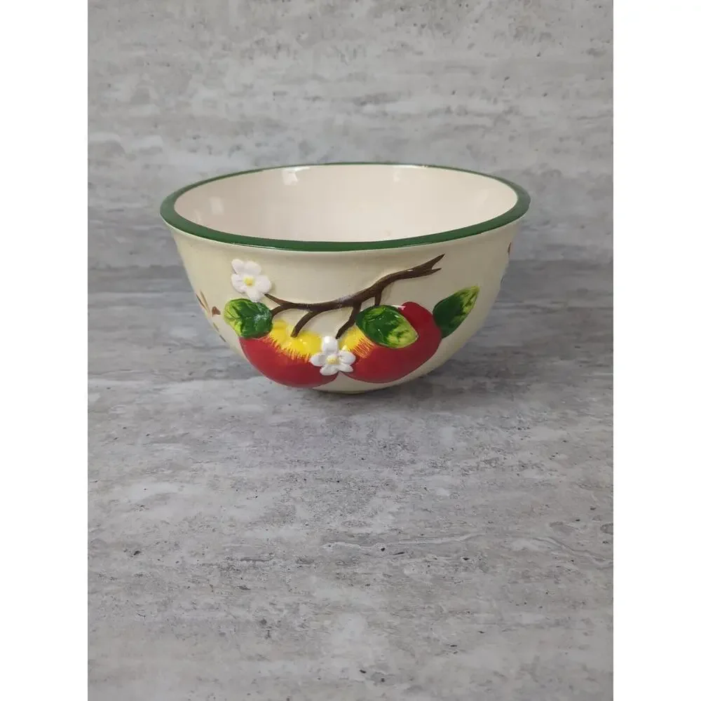 Nesting‎ Mixing Bowls Set Of 3, Apple Tree Design, Ceramic